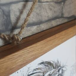 Handmade Oak Magnetic Poster Hanger Jute String Art Display - thumbnail 3