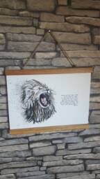 Handmade Oak Magnetic Poster Hanger Jute String Art Display