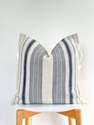 Indigo Neutral Tribal Hemp Hand Woven Natural Dye Color Lumbar Pillow Cover - thumbnail 1
