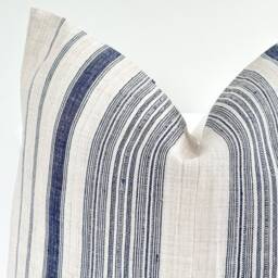 Indigo Neutral Tribal Hemp Hand Woven Natural Dye Color Lumbar Pillow Cover - thumbnail 2