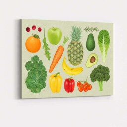 Healthy Fruit & Vegetable Watercolour Collection Canvas Wall Art Print Decor Picture Ready To Hang - thumbnail 4