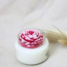 Peony Scented Soy Wax Candle Handmade Flower Candle, 16 Oz - thumbnail 2