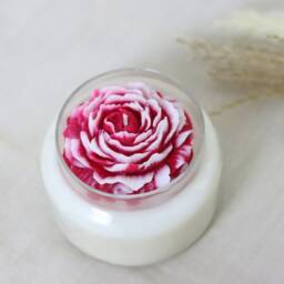 Peony Scented Soy Wax Candle Handmade Flower Candle, 16 Oz - thumbnail 3