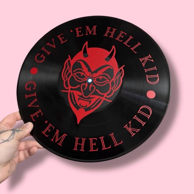 Give Em Hell My Chemical Romance Inspired , Record Wall Art, Gothic, Music Lover, Gift, Vinyl, Tattoo Style, Retro - image 1