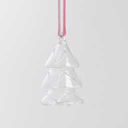 Pink Waves Glass Tree Ornament, Handblown Charm, Handmade Christmas Decor - thumbnail 2