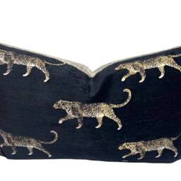 Handmade Leopard Velvet Lumbar Pillow Cover Porter & Stone Designer Fabric - thumbnail 3
