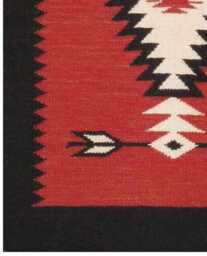 Custom Southwest Wool Rug Handwoven Kilim, Red Tribal Design - thumbnail 3