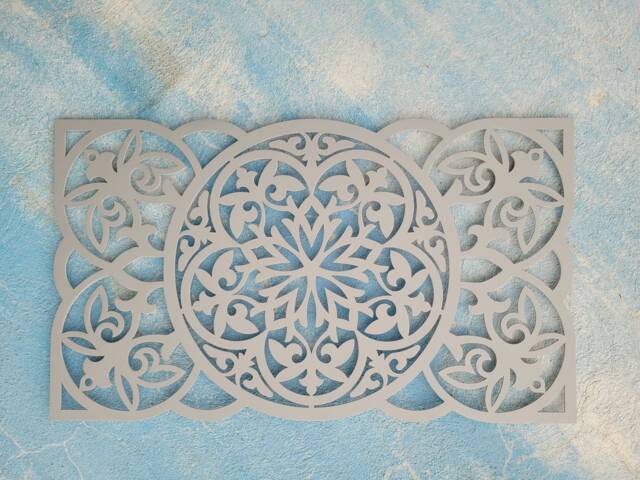 "Large Metal Wall Decor, Art -Silver, 39"" - 97cm Wide, 22" - image 1
