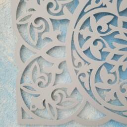 "Large Metal Wall Decor, Art -Silver, 39"" - 97cm Wide, 22" - thumbnail 3