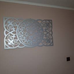 "Large Metal Wall Decor, Art -Silver, 39"" - 97cm Wide, 22" - thumbnail 4