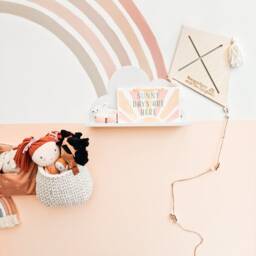 Kite Personalised Name Wall Art Wooden Nursery Playroom Girl's Boy's Room - Boho Scandinavian Style - thumbnail 2
