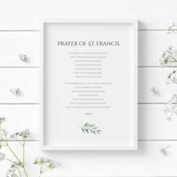 Prayer Of St Francis Assisi Print - Make Me An Instrument Your Peace Inspirational Wall Art Mindful Home Decor Unframed