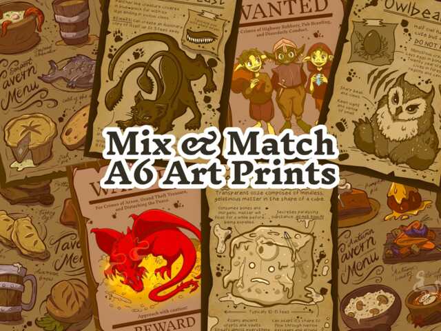 Mix & Match Art Prints - Medieval Dnd Monster Dungeons & Dragons Postcard - image 1