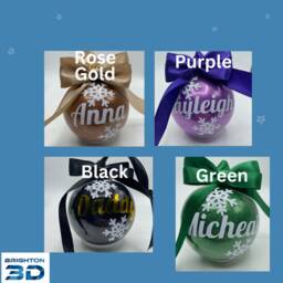 Personalised Glitter Snowflake Bauble, Christmas Decoration, Ribbon Bauble - thumbnail 2