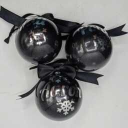 Personalised Glitter Snowflake Bauble, Christmas Decoration, Ribbon Bauble - thumbnail 4