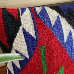 3060cm - 1224In Rectangle Lumbar Vintage Kilim Cushion Cover Handwoven - Vibrant Primary Colours - thumbnail 3