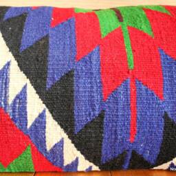 3060cm - 1224In Rectangle Lumbar Vintage Kilim Cushion Cover Handwoven - Vibrant Primary Colours - thumbnail 2