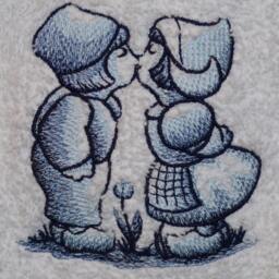 Kissing Delft Dutch Kids Hand Towel - thumbnail 3