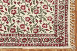 Hand Block Printed Rug Red Floral Print Runner Christmas Gift Rug Washable Flatweave Cotton 9x12, 6x6 8x10 4x18 11x11 Ft - thumbnail 1