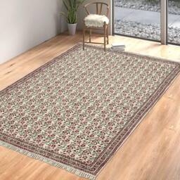 Hand Block Printed Rug Red Floral Print Runner Christmas Gift Rug Washable Flatweave Cotton 9x12, 6x6 8x10 4x18 11x11 Ft - thumbnail 3