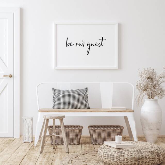 Be Our Guest - Landscape Print Bedroom Wall Art Entryway Decor Room D??cor New Home Gift Typography Poster Unframed - image 1
