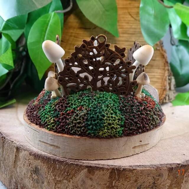 Tree Of Life Tea Light Holder, Pixie House. Polymer Clay Miniature Fairy Garden, Cottage, Clay - image 1