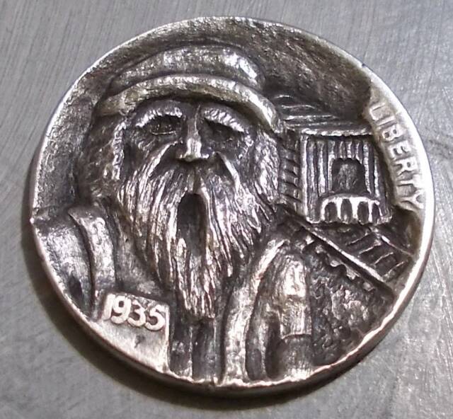 Deep Carved Hobo Nickel, Train Related #88