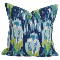 Blue Lumbar Pillow Cover, Cover. Green Cover For A 12x20, 16x20 Or 16x24 Insert - thumbnail 2