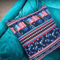 American Usa Flag Fabric Patriotic Design Style Cushion Cover Throw Pillow. 18 - thumbnail 2
