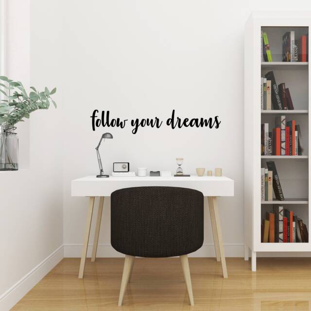 Follow Your Dreams Inspirational Motivational Wall Decal Quote Art For Home Living Room Office Gym Decor Decorations 36x7Inches - image 1
