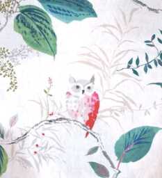 Kravet Owlish Blush Or Multi -Window Valance Lined Corded Rod Pocket Scalloped Kate Spade Designer Linen Fabric Made To Order - thumbnail 2