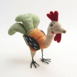 Vintage Inspired Spun Cotton Rooster Figure - thumbnail 2