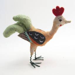 Vintage Inspired Spun Cotton Rooster Figure - thumbnail 3