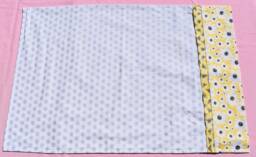 Yellow & White Bee Pillowcase With Flower Cuff Honeycomb Pattern