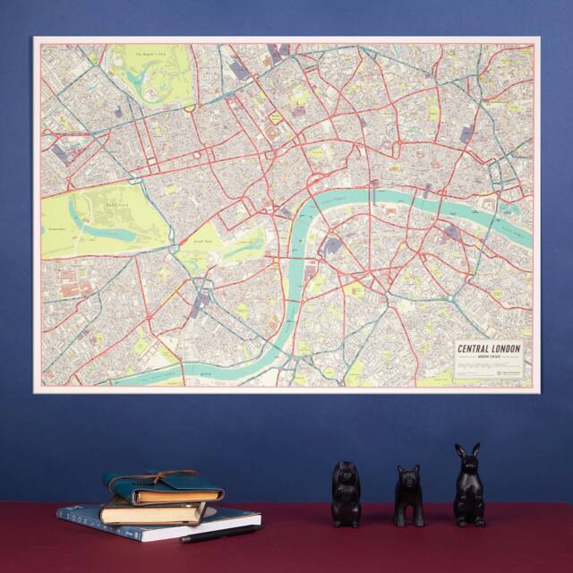 Canvas Map Of London Print - Free Shipping, Gift For Him, Her, World Map, Wall Decor, Push Pin Map - image 1