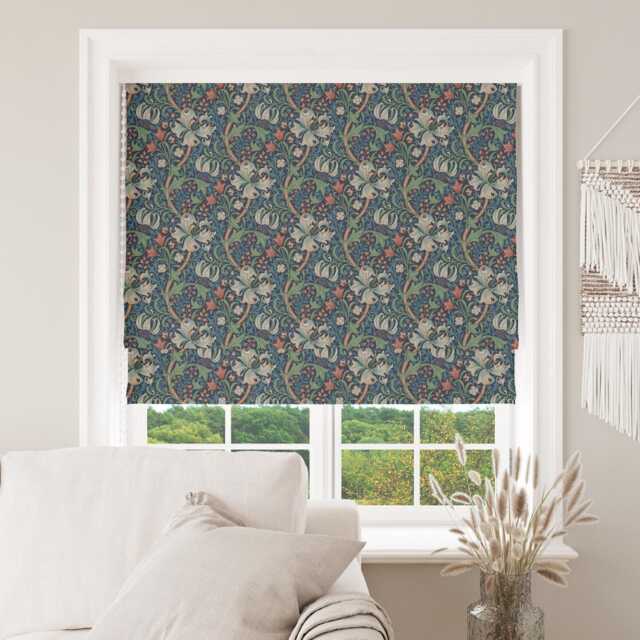 Custom Made To Measure Roman Blind Shade William Morris Golden Lily Jewel Hand Crafted - image 1