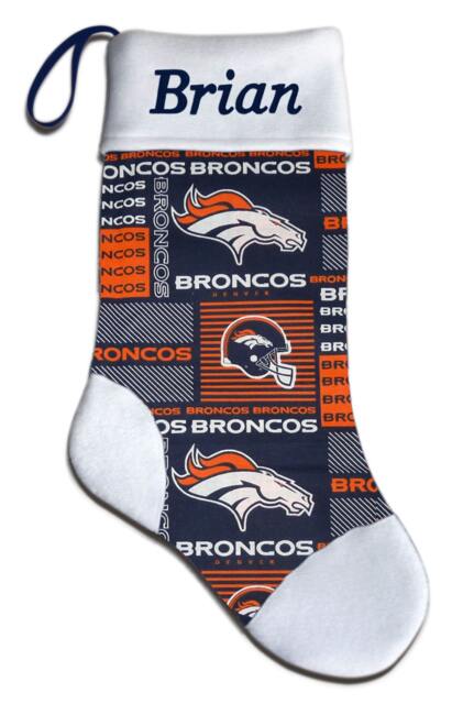Personalized Nfl Denver Broncos Football Christmas Stocking Embroidered