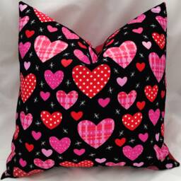 Valentine's Pillow Cover, Heart Covers, Throw Pillow, Day Pillow Sweetheart Red & Pink Hearts - thumbnail 3
