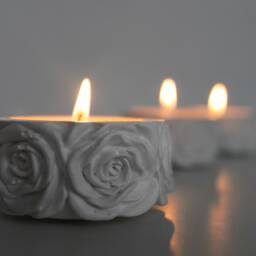 Handmade Small White Rose Detail Tealight Holders, Jewellery Holder Gift Set - thumbnail 3