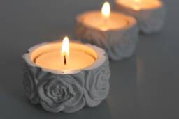 Handmade Small White Rose Detail Tealight Holders, Jewellery Holder Gift Set - thumbnail 1