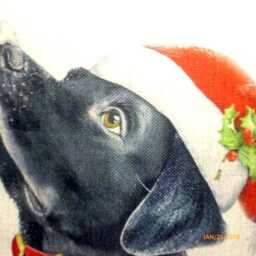 Black Lab Christmas Pillow Cover, Holiday Pet Decor - thumbnail 3