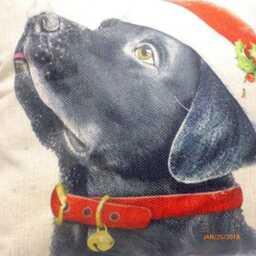 Black Lab Christmas Pillow Cover, Holiday Pet Decor - thumbnail 2