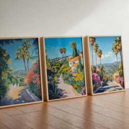 Set Of 3 Los Angeles Posters, California Usa Travel Prints, La City Wall Art Sets, Sunset Boulevard Poster Decor, Coastal Print Gift - thumbnail 2