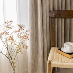 Coffey Semi-Blackout Curtain, Herringbone Pattern, Room Darkening Custom Curtain Panel For Livingroom & Bedroom, 1Pc - thumbnail 3