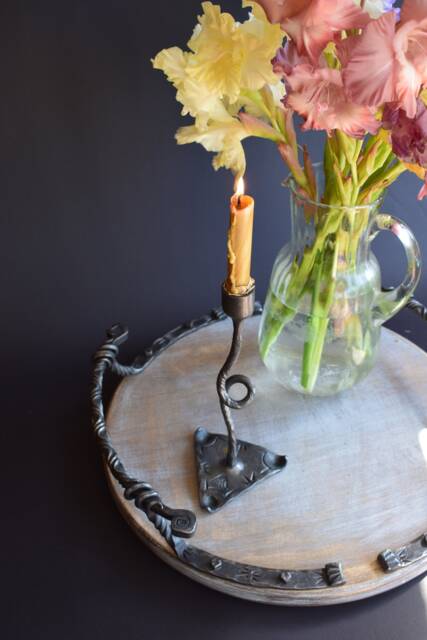 Hand Forged Candle Holder, Minimalist Steel Candlestick, Housewarming Decor - image 1