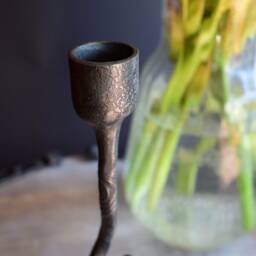 Hand Forged Candle Holder, Minimalist Steel Candlestick, Housewarming Decor - thumbnail 3