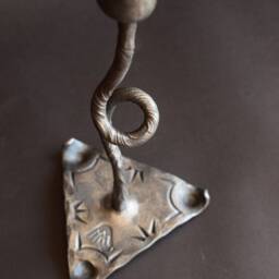 Hand Forged Candle Holder, Minimalist Steel Candlestick, Housewarming Decor - thumbnail 2