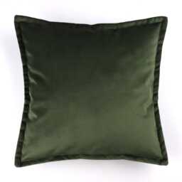 Moss Green Luxury Velvet Cushion Cover With Flange Edging - thumbnail 3