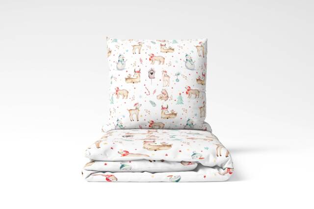 Cosy Christmas Bedding, Festive Fitted Sheets, Snowman Children's Room Decor, Kids Babys 1st - image 1