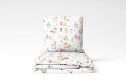 Cosy Christmas Bedding, Festive Fitted Sheets, Snowman Children's Room Decor, Kids Babys 1st - thumbnail 1